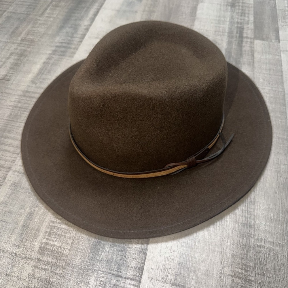 Country Gentleman Lite Felt Brown Wool Outback Hat XL Made USA Water Repellent